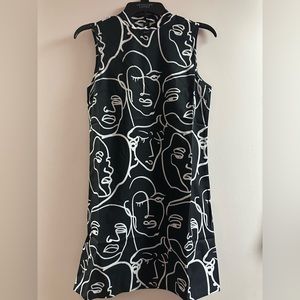 SHEIN XS black and white face dress. Brand New Never worn.